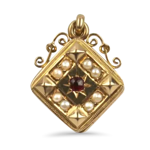 Estate 14K Rose Gold Victorian Hair Locket Pendant