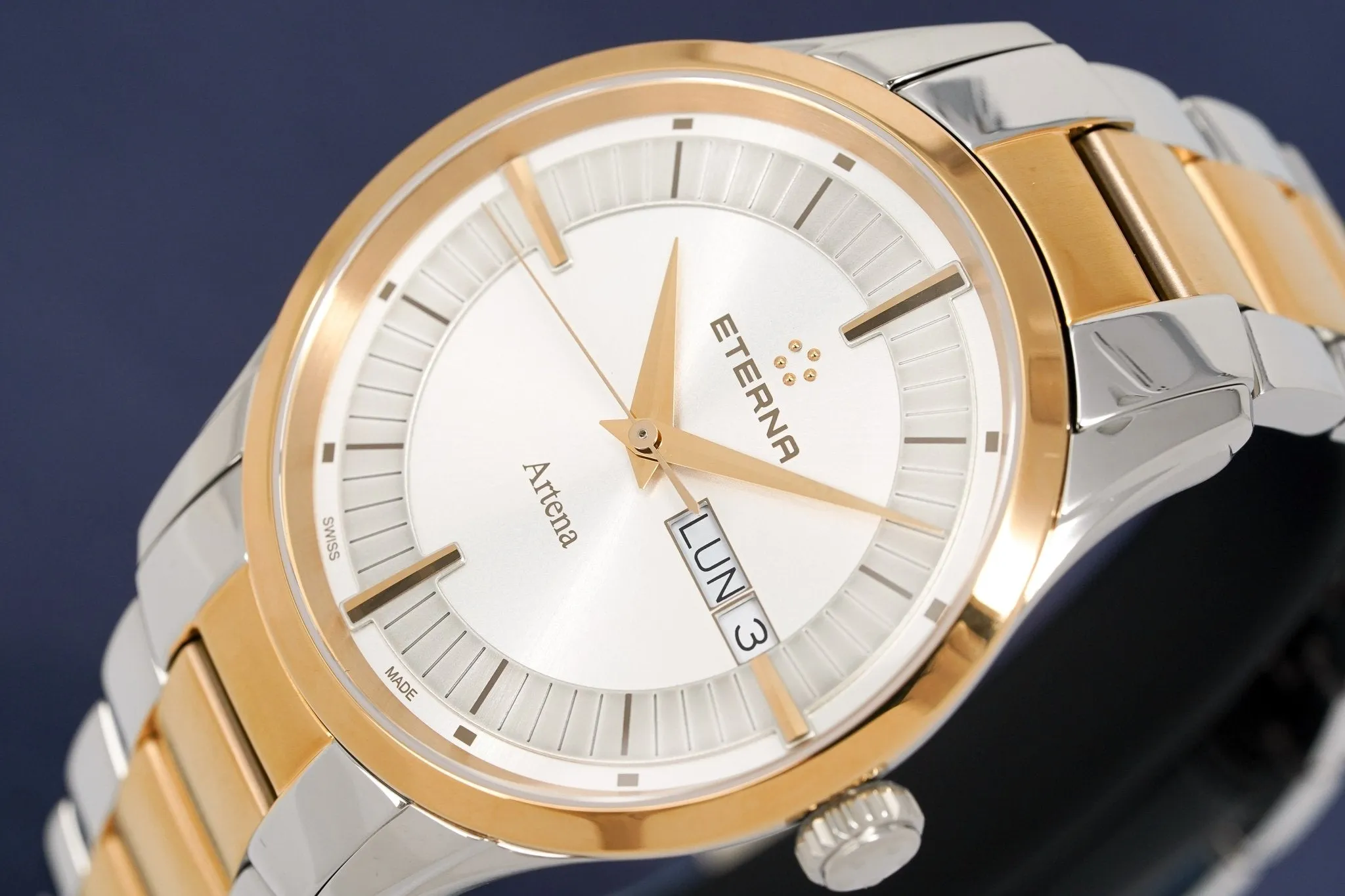 Eterna Watch Men's Artena Steel Rose PVD Quartz 2525.53.11.1725