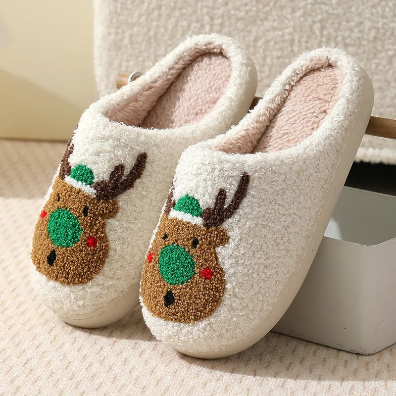 Family Cartoon Plush Slippers For Women