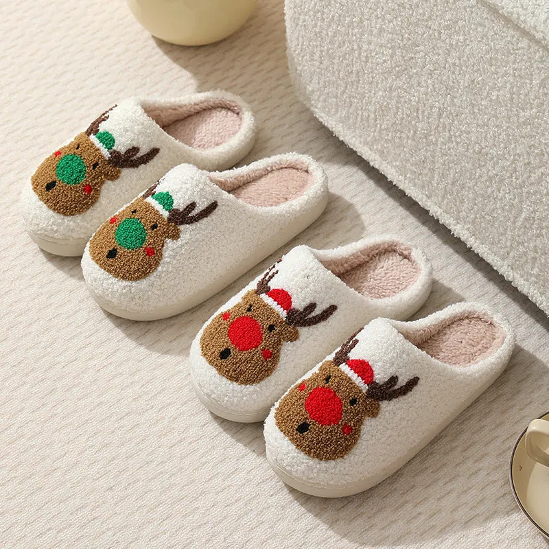 Family Cartoon Plush Slippers For Women