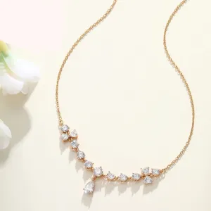 Fashion Artificial Gemstone Drop Shape Necklace Women's Fashion Temperament Tassel Clavicle Chain Necklace