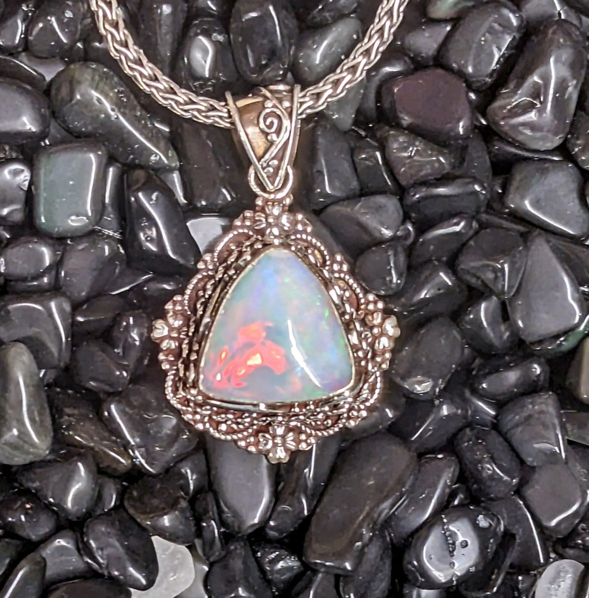 Fiery and Opulent Opal Pendant