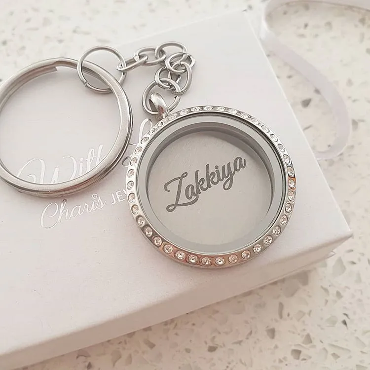 FL1 DISC - Keyring Locket with Personalized Name Disc