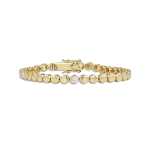 Flat Gold Ball Tennis Bracelet