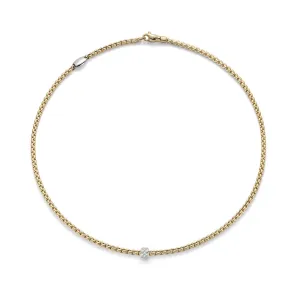 FOPE 18K Yellow Gold Eka Tiny Collection Diamond Necklace, 24 inch