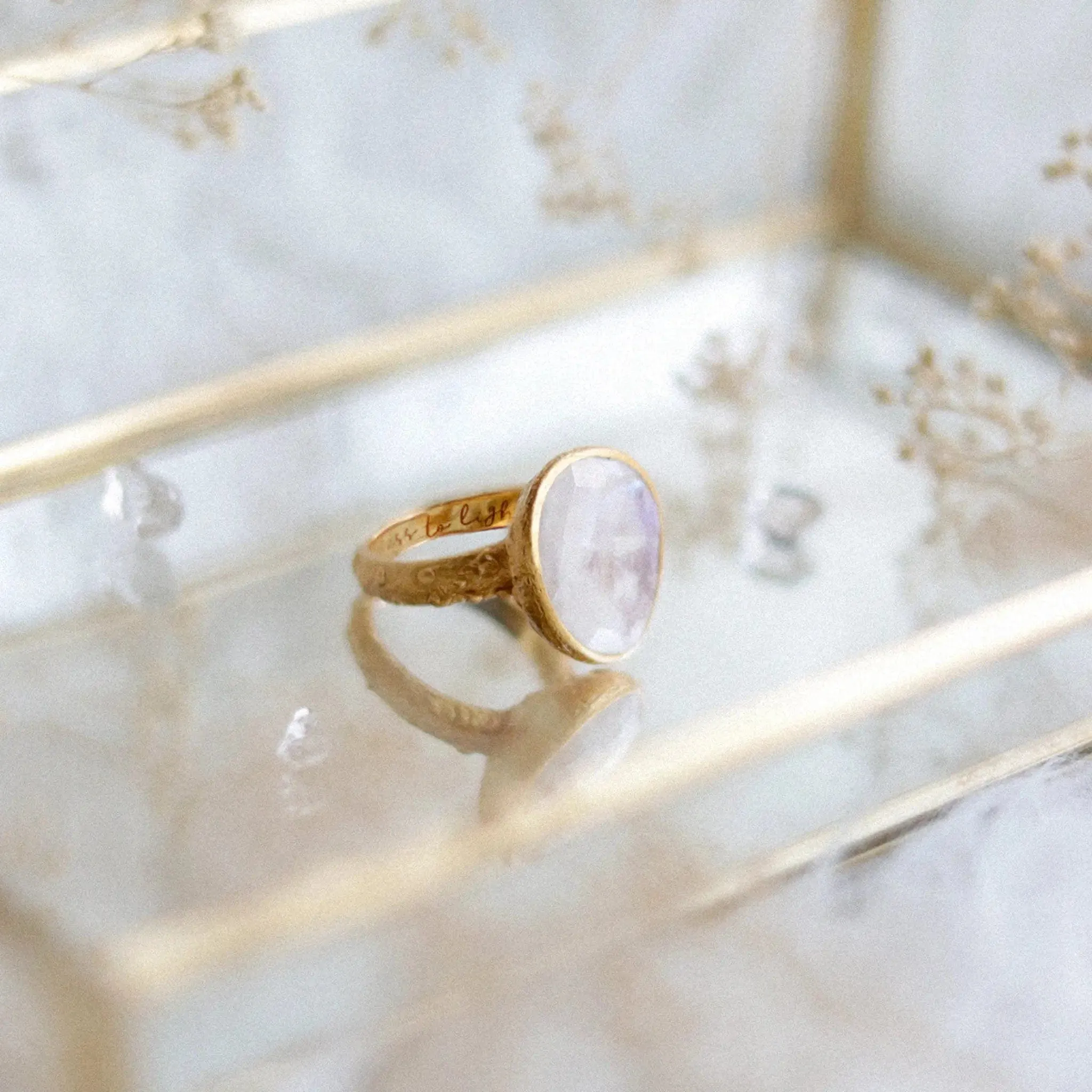 From Darkness to Light Ring • Moonstone