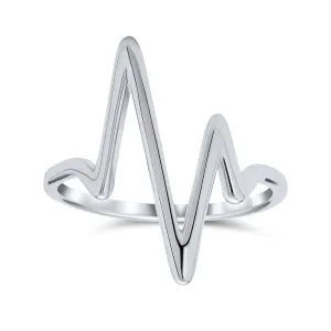 Geometric Chevron Silver Ring Stackable Midi Knuckle Band Sterling Silver