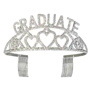 Glitter Tiara Graduate Silver