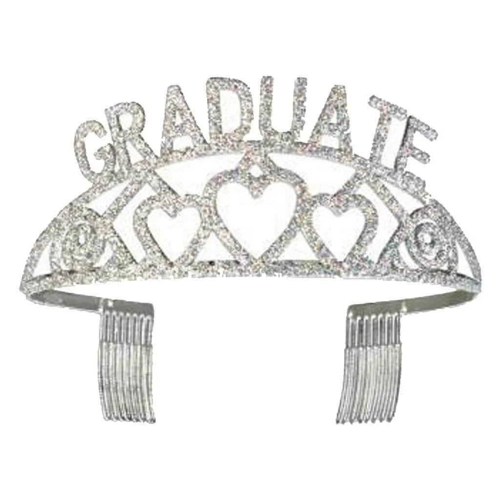 Glitter Tiara Graduate Silver