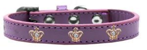 Gold Crown Widget Dog Collar Lavender Size 12