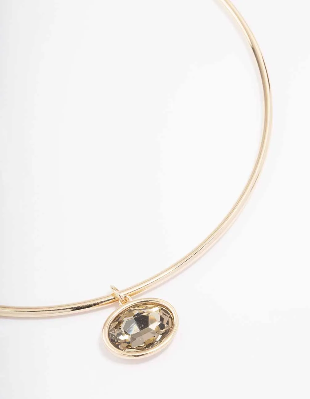 Gold Oval Facet Stone Choker