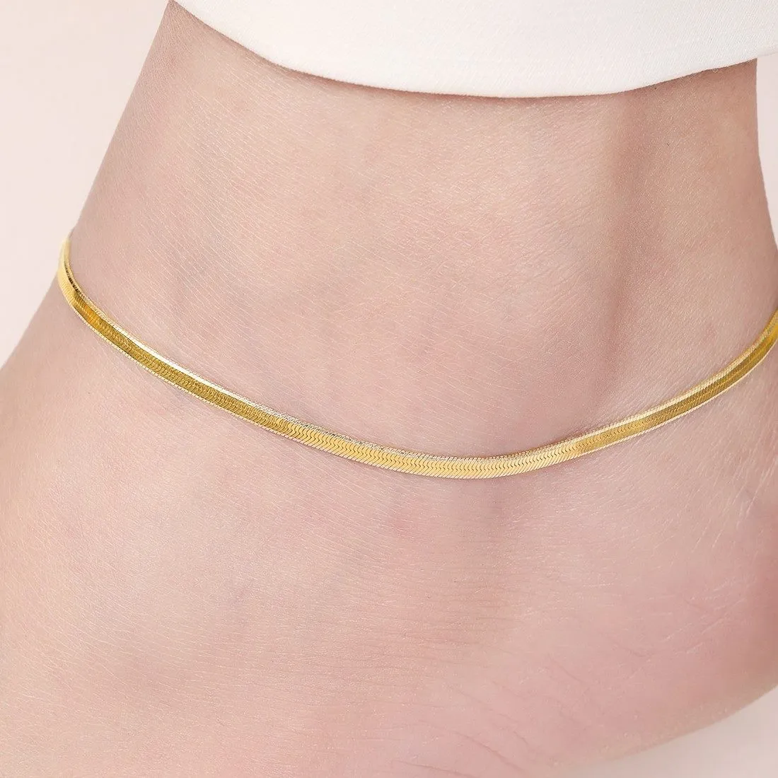 Golden Glow 925 Sterling Silver Women's Anklet