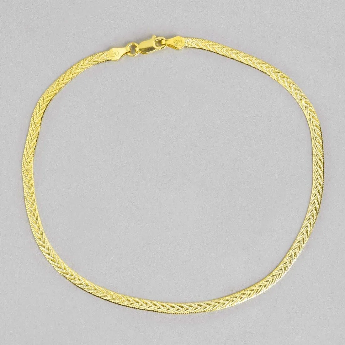 Golden Glow 925 Sterling Silver Women's Anklet