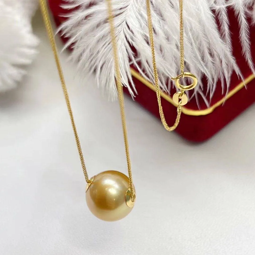 Golden South Sea Pearl Floating Pendant