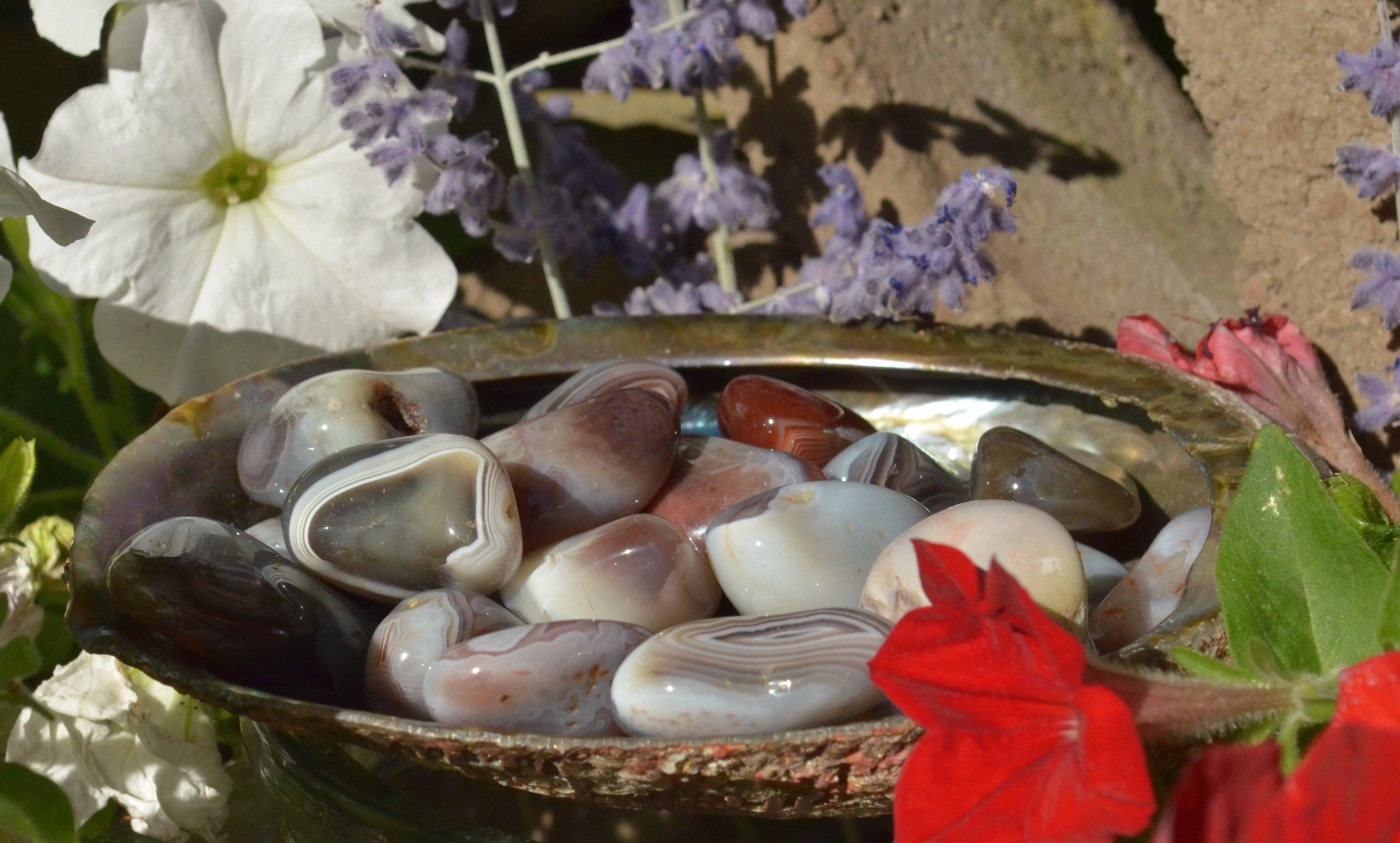 Gray Botswana Agate Tumbled Stones