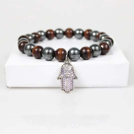 Hamsa Charm Bead Bracelet