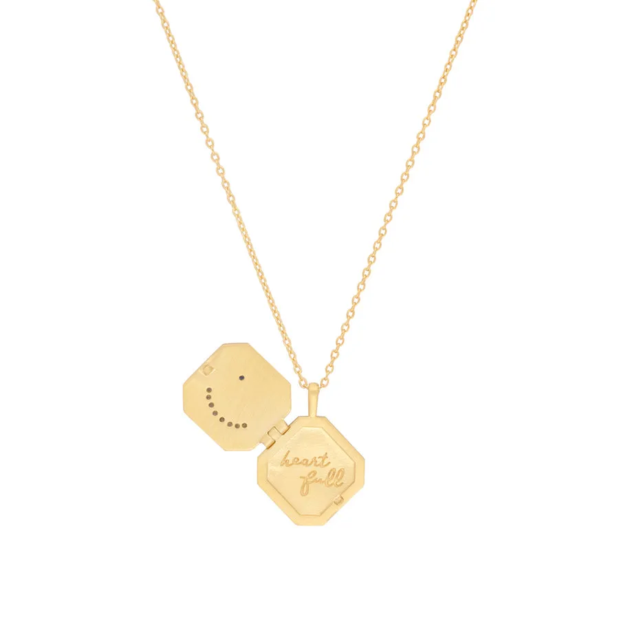 Heart Full 14K Gold Sterling Silver Locket Necklace