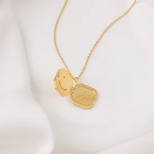 Heart Full 14K Gold Sterling Silver Locket Necklace