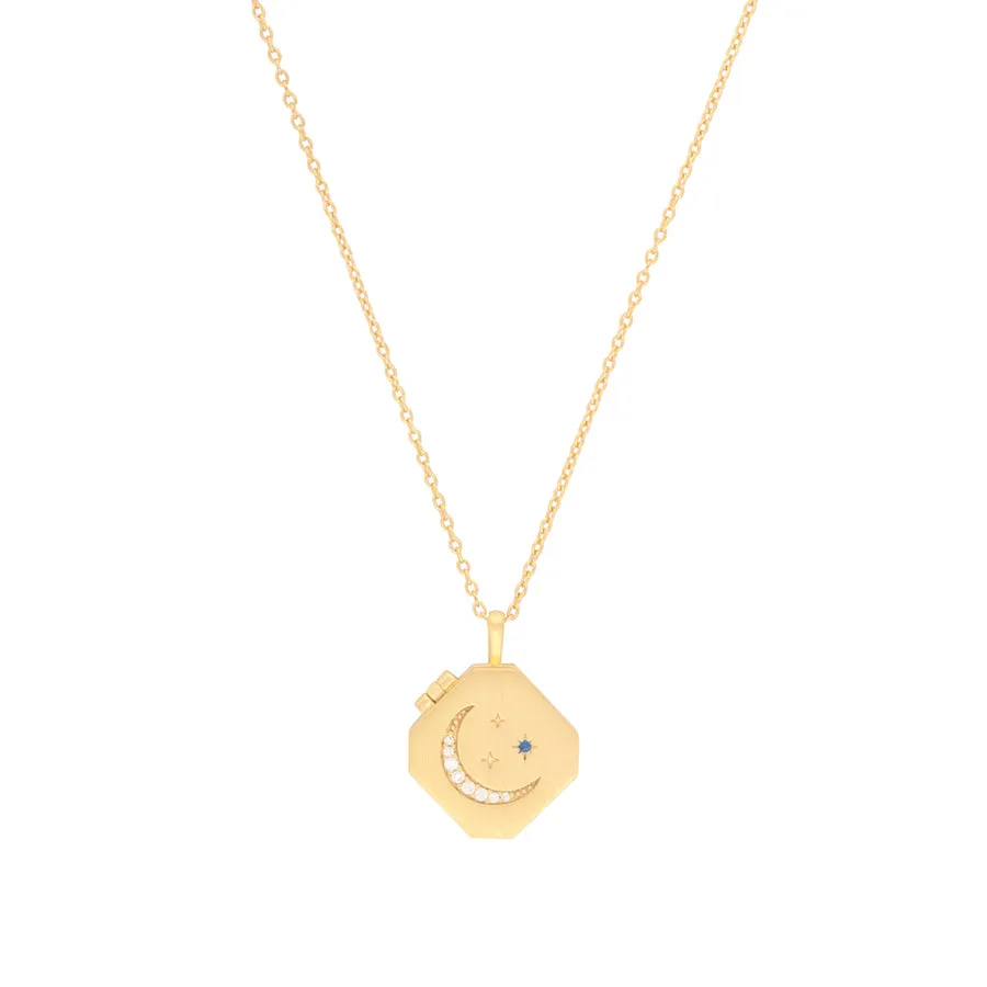 Heart Full 14K Gold Sterling Silver Locket Necklace