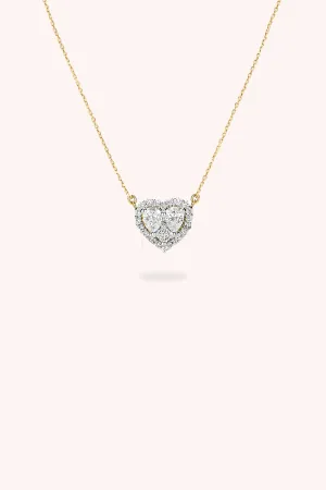 HEART ILLUSION PENDANT NECKLACE