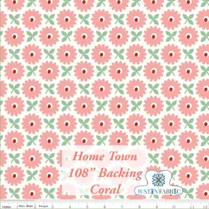 Home Town 108" Wideback Heirloom Coral by Lori Holt end of bolt | Riley Blake Designs