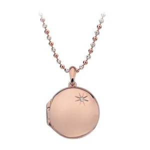 Hot Diamonds Memoirs Rose Gold Plated Sterling Silver Circle Locket Pendant