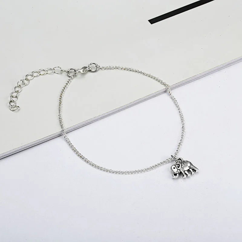 Hot-Selling Popular Foot Jewelry In Europe And America, Sun Elephant Multilayer Retro Fashion Lady Anklet, Alloy Anklet Wholesale