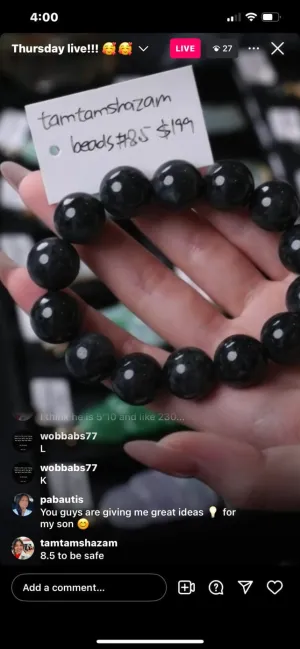 IG Live "Natural Burmese Jadeite Jade Beaded Bracelet" (Live Pick) (11/21/24) X3