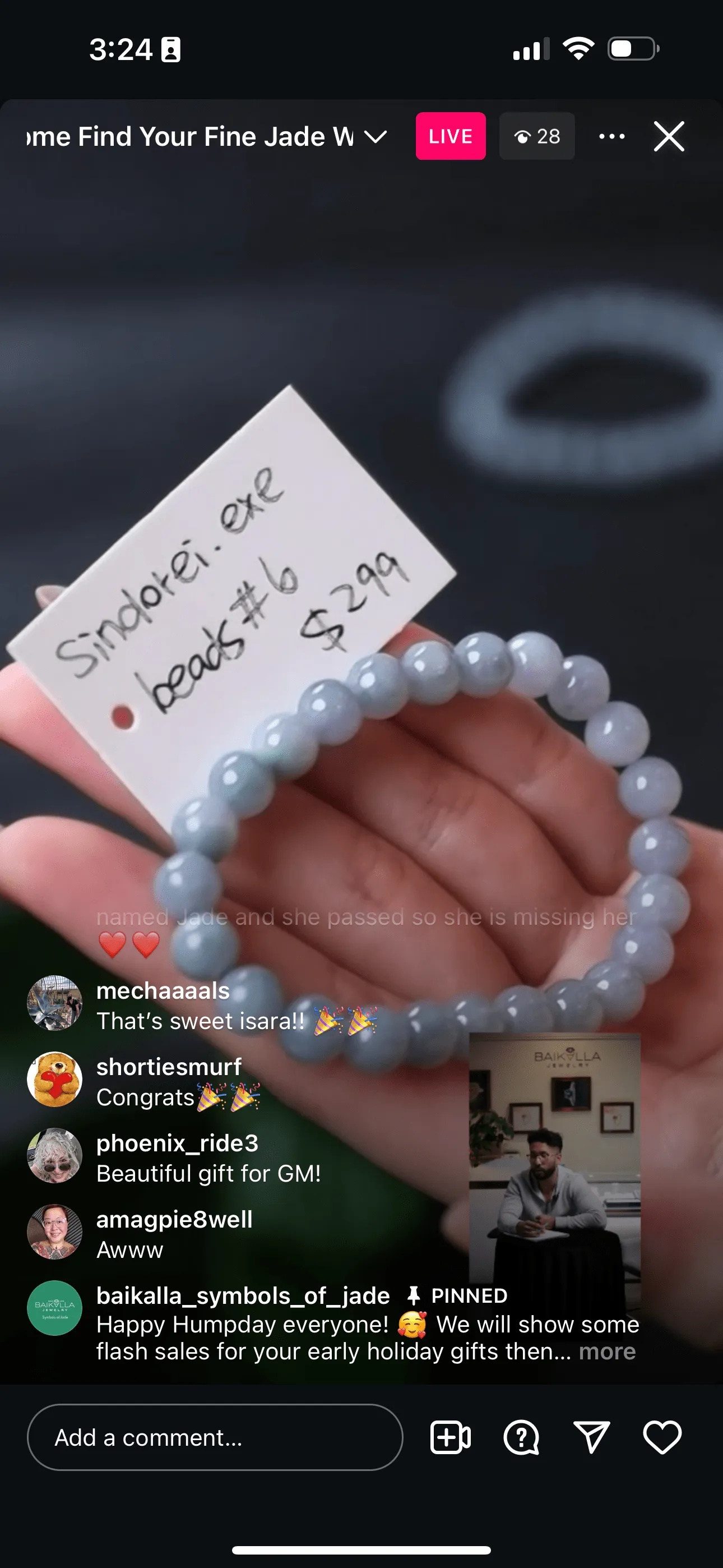 IG Live "Natural Light Blue Green Jadeite Jade Bead Bracelet" (Live Pick) (11/06/24)