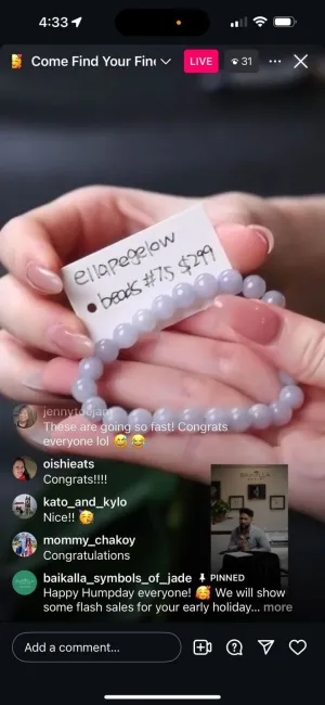 IG Live "Natural Light Lavender Jadeite Jade Bead Bracelet" (Live Pick) (11/06/24)