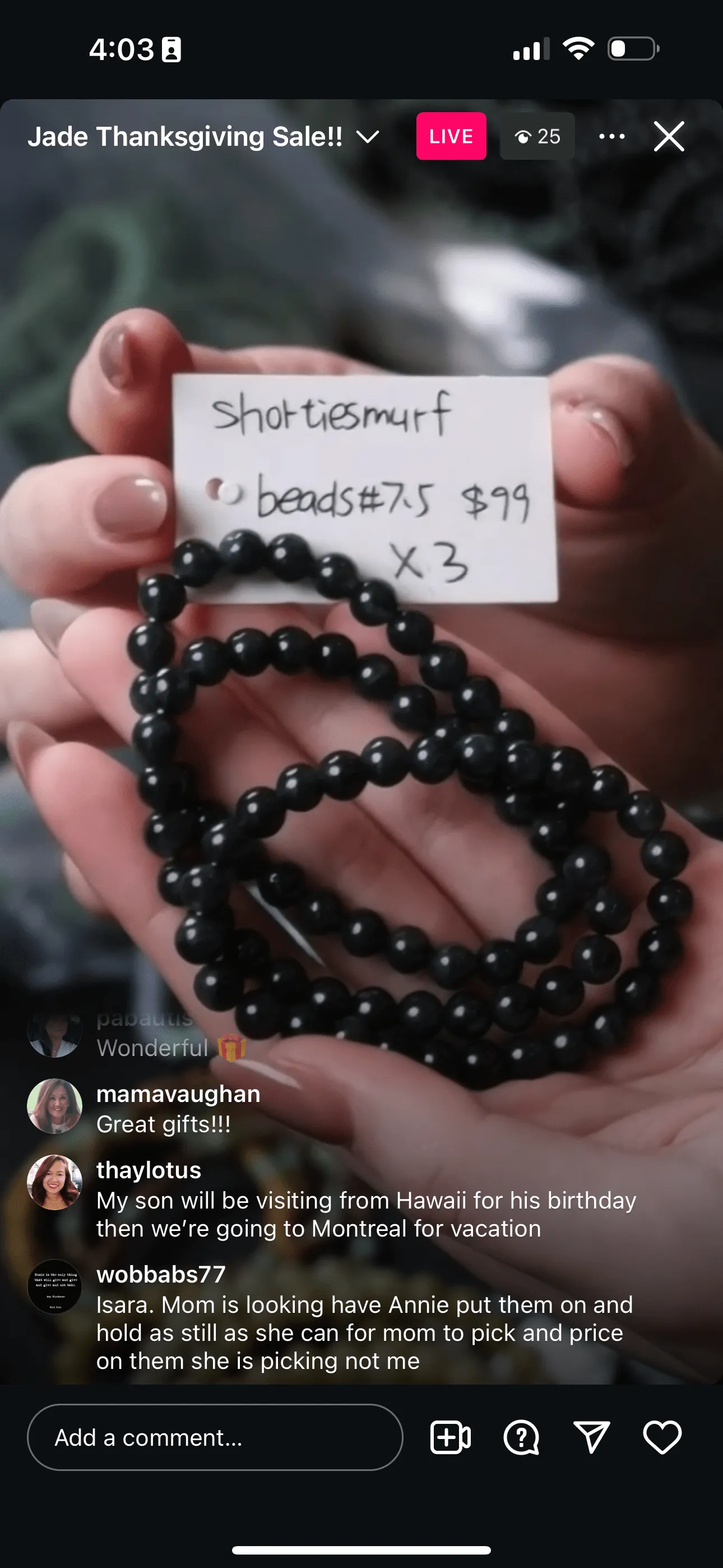 IG Live "Natural WuJi Jadeite Jade Bead Bracelet" (Live Pick) (11/27/24)