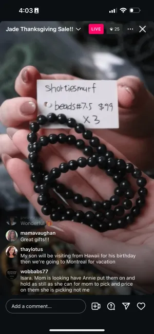 IG Live "Natural WuJi Jadeite Jade Bead Bracelet" (Live Pick) (11/27/24)