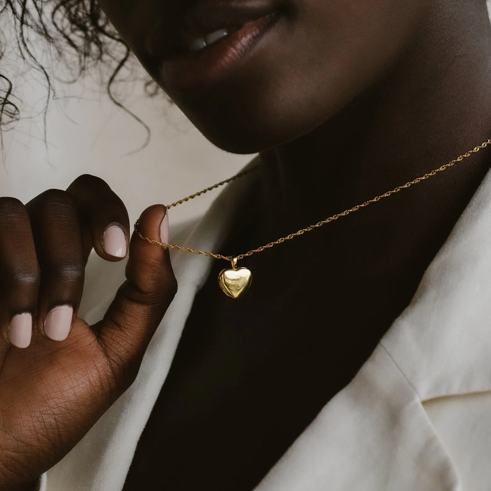 Initial Heart Locket Necklace