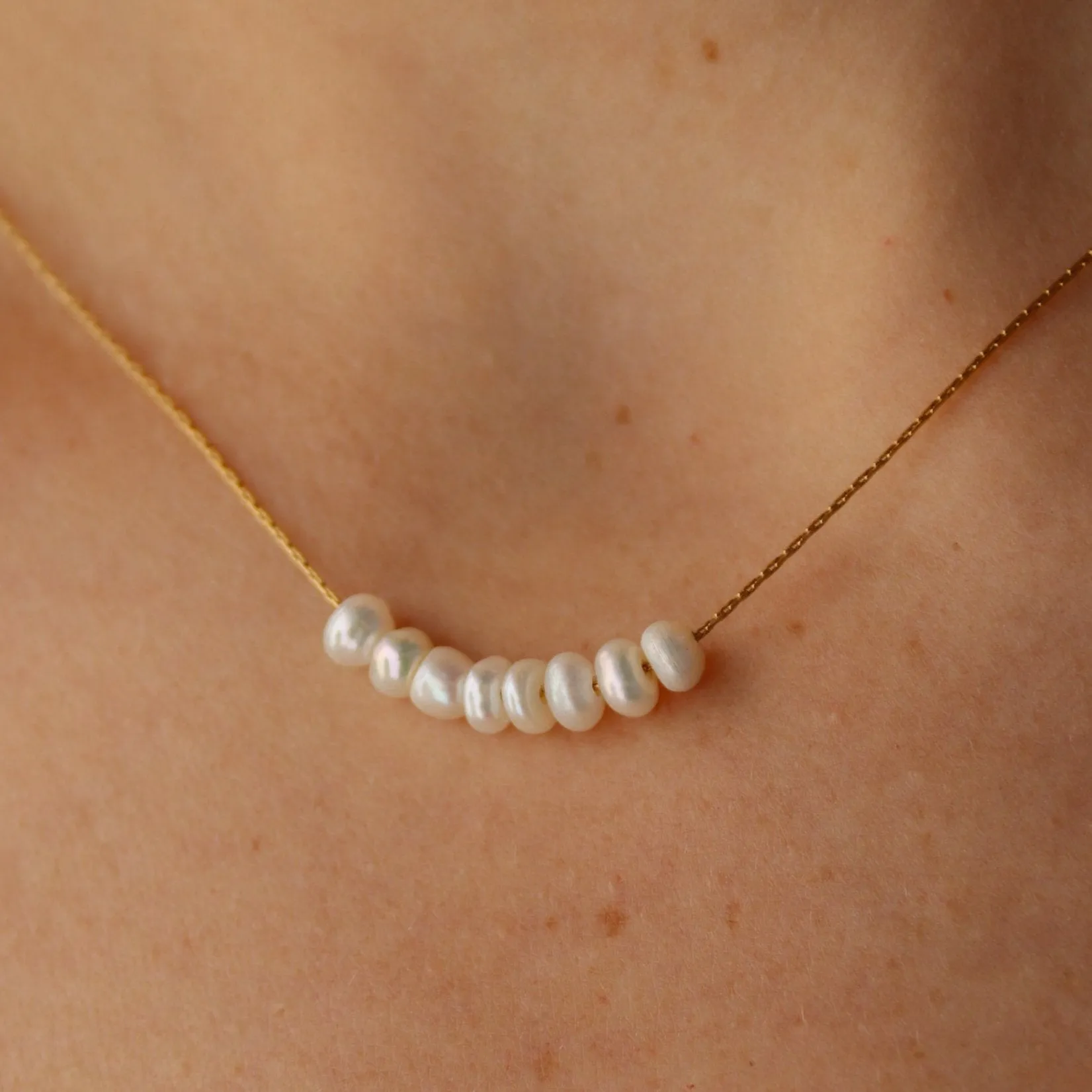 Izzy | Freshwater Pearl Gold Necklace