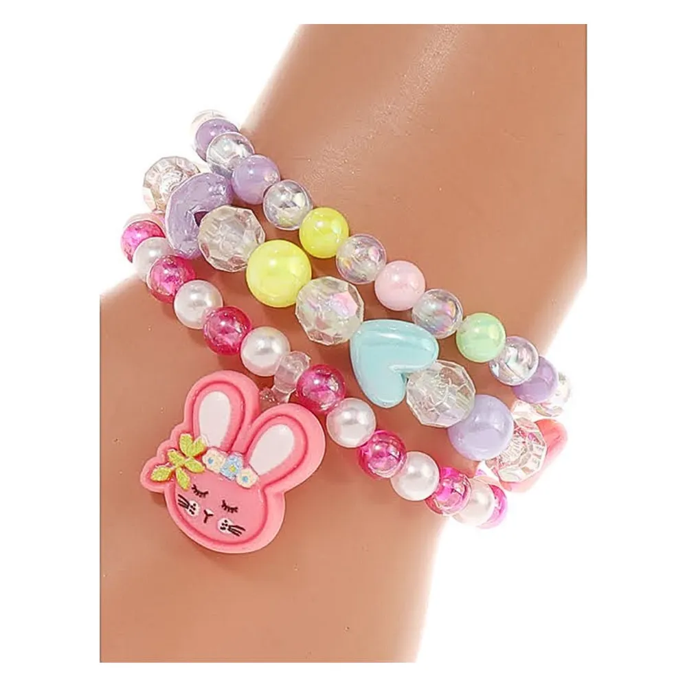 JAB43996 - Bunny Bead Stretch Bracelet Set