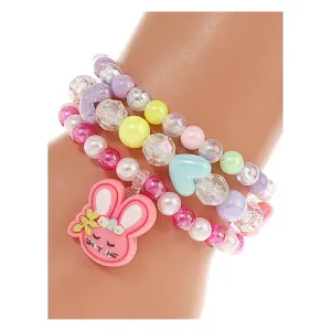 JAB43996 - Bunny Bead Stretch Bracelet Set