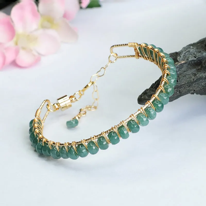 Jade Stone Beaded Abacus Bracelet