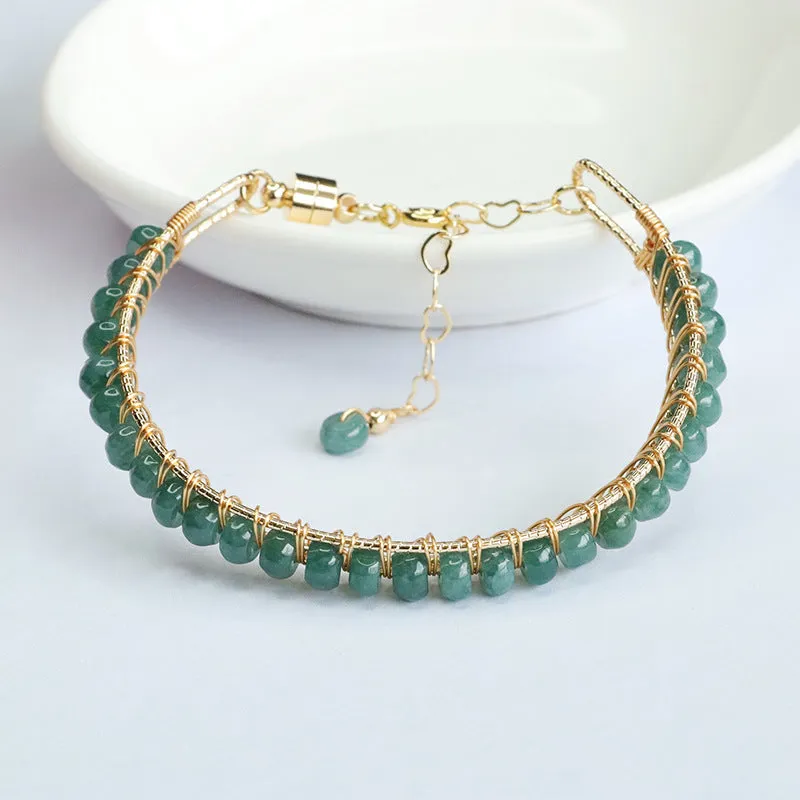 Jade Stone Beaded Abacus Bracelet