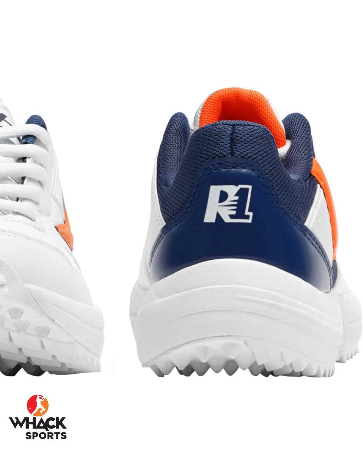 Jazba R1 Junior - Rubber Cricket Shoes - Navy/Orange