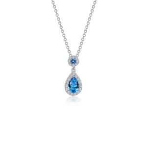 Lafonn Classic Pear Blue Necklace N0318SBP20