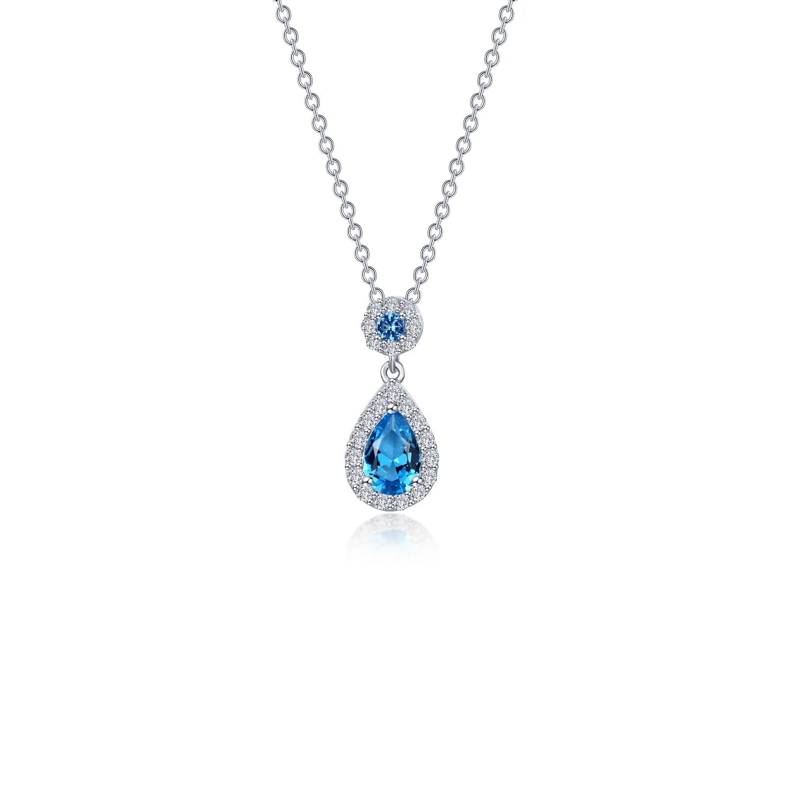 Lafonn Classic Pear Blue Necklace N0318SBP20