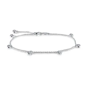 Lafonn Simulated Diamond Bezel-Set Station Anklet A0021CLP