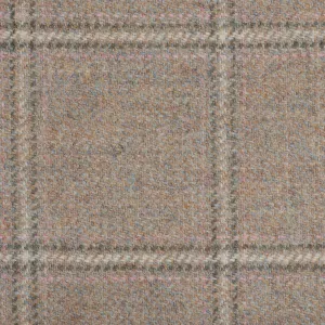 Light Fawn With Crème/Pink/Green Check Moonstone Tweed All Wool