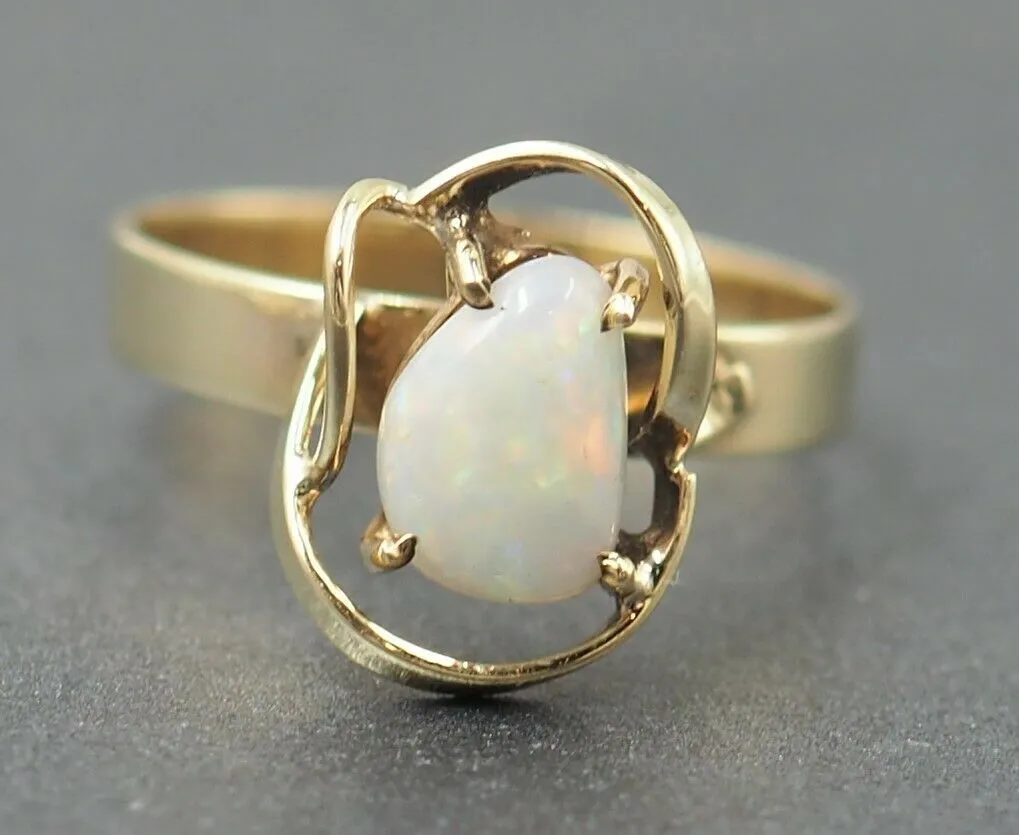 Light Opal 9ct Yellow Gold Ring