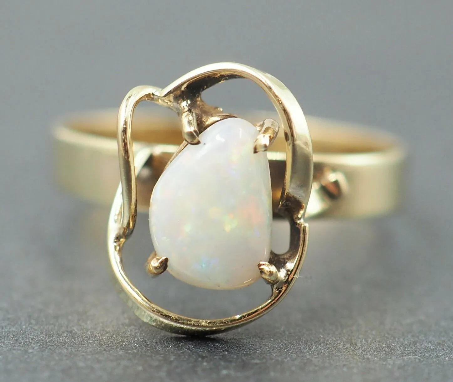 Light Opal 9ct Yellow Gold Ring