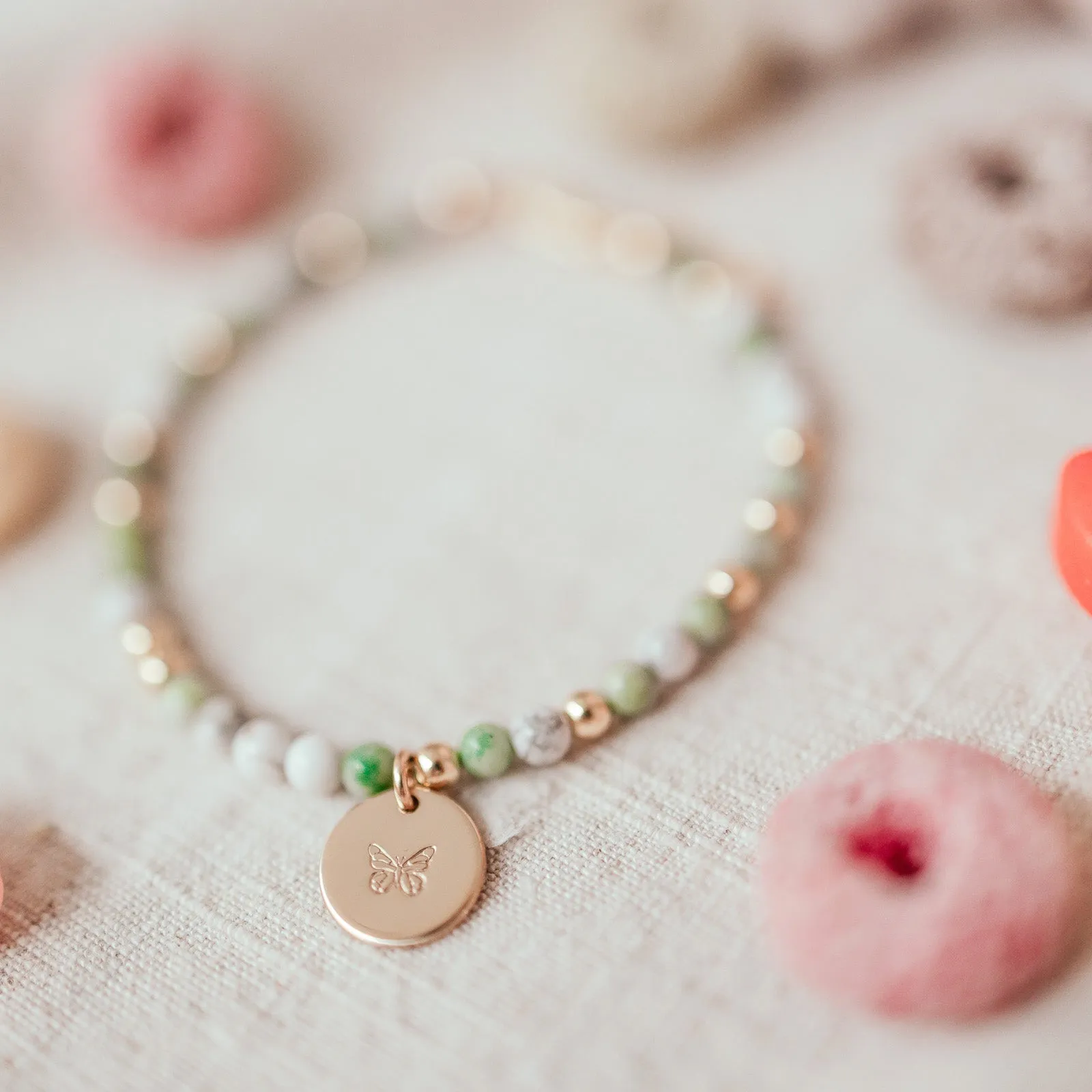 Lucky Day • Adult Crystal Bracelet • Jade & Howlite