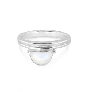 Lune Moonstone Silver Stacker