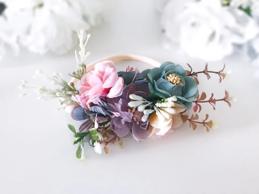 Luxe Floral Headband - Sage