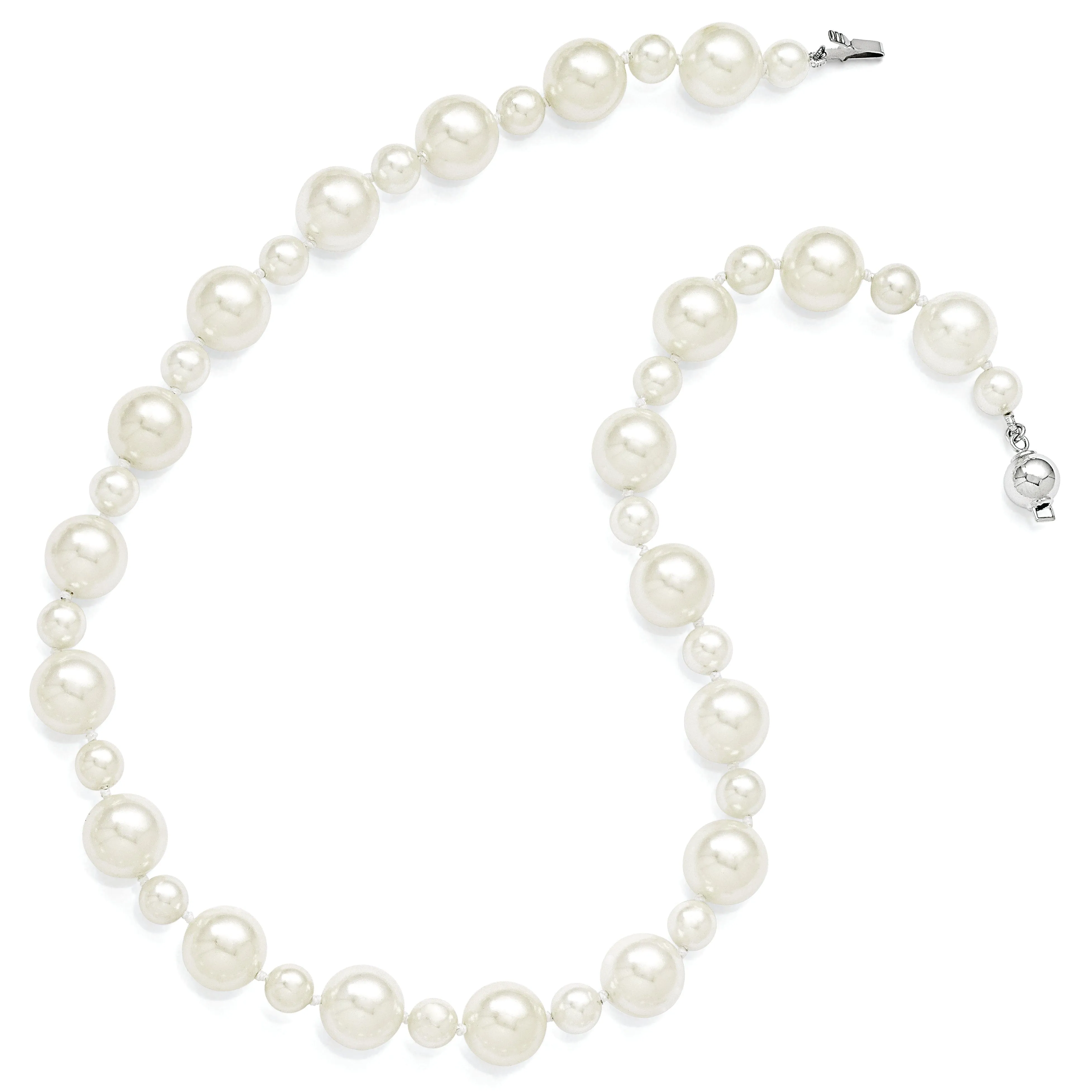 Majestik White Pearl Hand Knotted Necklace