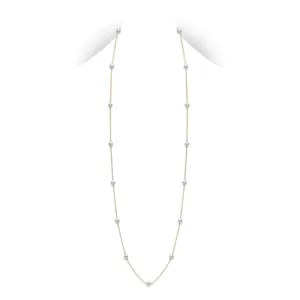 Mikimoto 18K White Gold Pearl Station Necklace